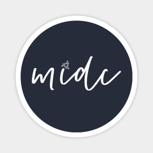 MIDC White script Magnet